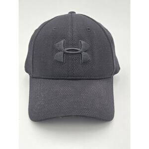 Under Armour Fitted Baseball Cap MD LG Black Classic Fit Stretch Hat